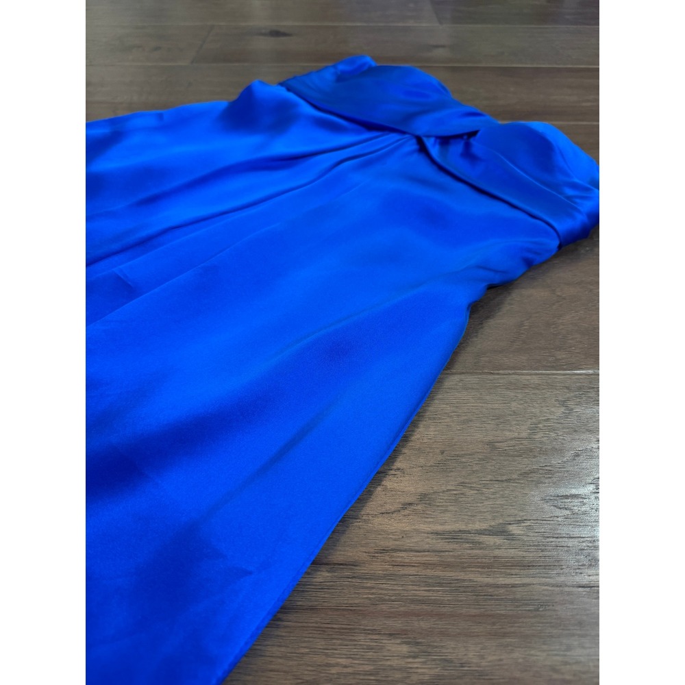 Cache Royal Blue 100% Silk Strapless Bubble Hem Cocktail Dress Size 2 Sweetheart - Picture 4 of 7